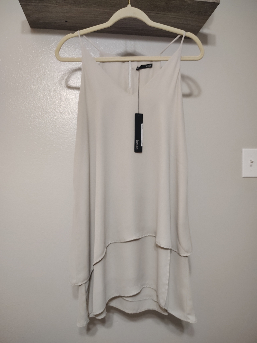 Krisa Cream Layered Chiffon Cami Blouse